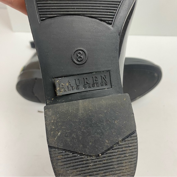 Ralph Lauren Black Red Tally Rubber Short Rain Boots Size 8 - Picture 10 of 14